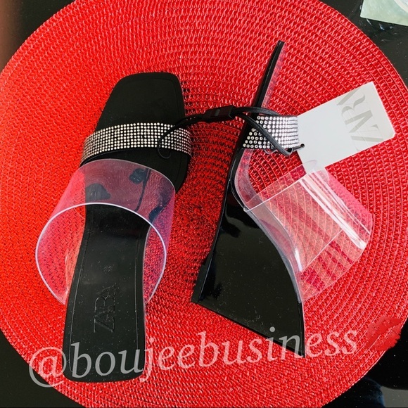 ZARA Jeweled Vinyl Wedges - Picture 4 of 8